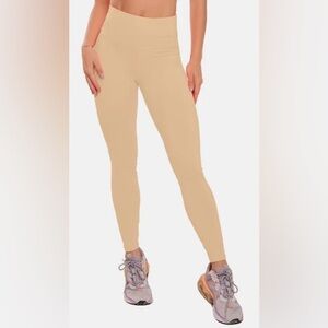 Babalú Women's Tan High-Waisted Exercise Leggings NIP